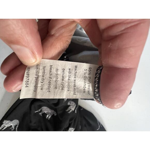 Tart Intimates Pink Trim Cheetah Pajamas Black Animal Size Small Button Top - Picture 13 of 13